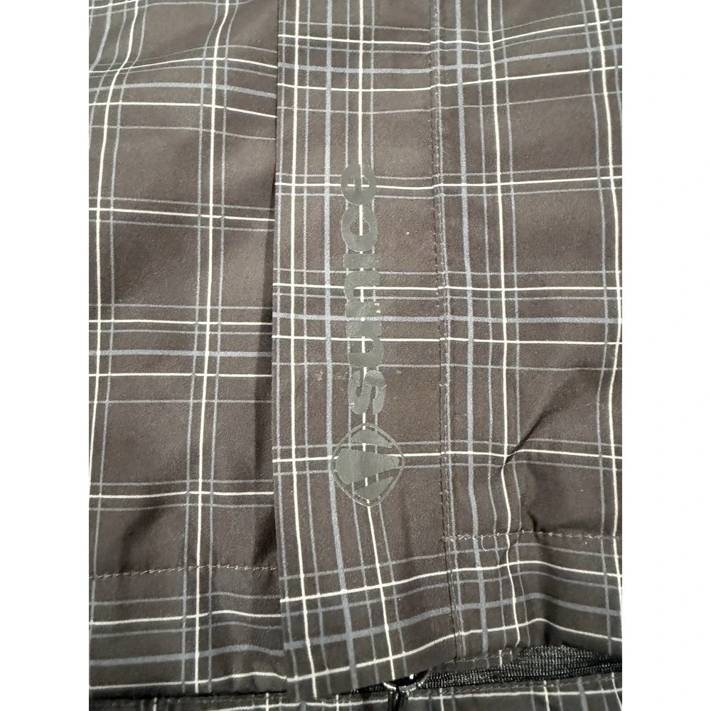 SUNICE TYPHOON Gray Black Plaid Poly Golf Full Zip Jacket‎ Size Medium